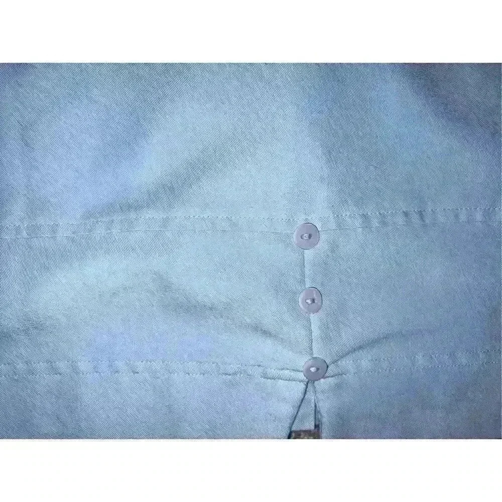 Weekend Clothes Line Sz L blue preppy 3/4 sleeve Collar Button Coastal - Picture 5 of 9